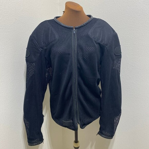 Vanson Black Mesh Motorcycle Jacket Size Medium No Back Pad - Picture 1 of 12